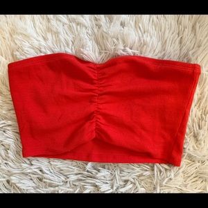 Red Scrunch Tube Top